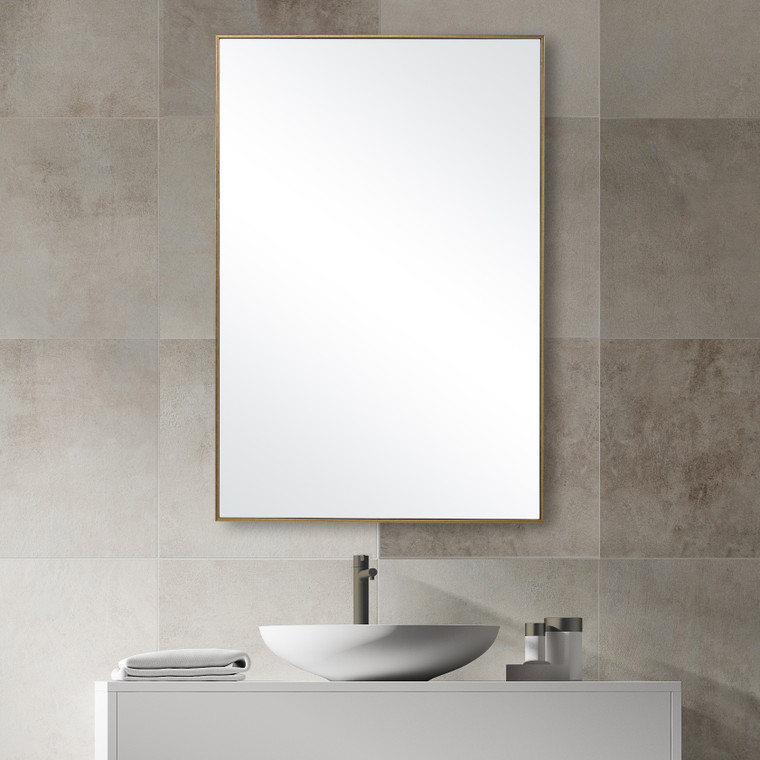 Lily Lifestyle Mirror Gold Finish With Plain Mirror W00500