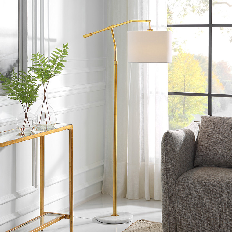Lily Lifestyle Desk Lamp Gold With White Marble Foot W26105-1