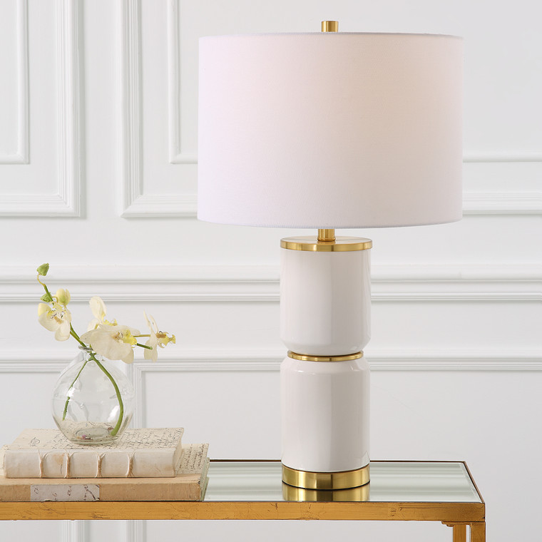 Lily Lifestyle Table Lamp Gloss White Ceramic W26114-1