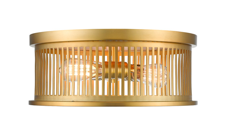 Z-Lite Camellia Flush Mount in Brass 334F3BR