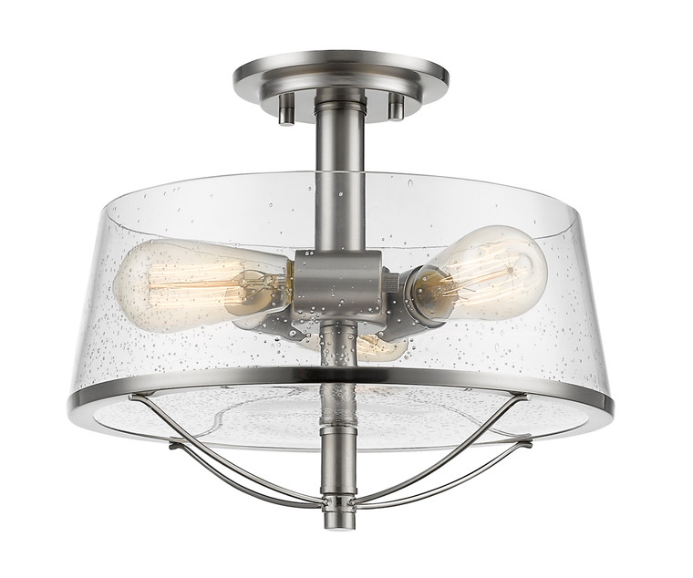 Z-Lite Mariner Semi Flush Mount in Brushed Nickel 444SF-BN