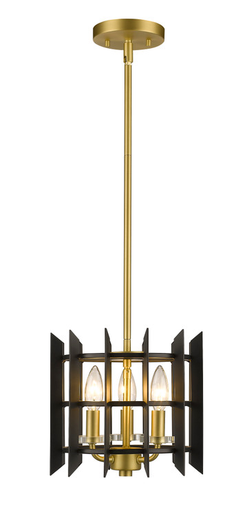 Z-Lite Haake Mini Pendant in Satin Brass 338-10MB+SBR