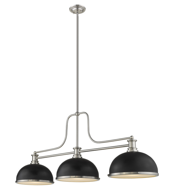 Z-Lite Melange Chandelier in Brushed Nickel 725-3BN-D12MB+BN