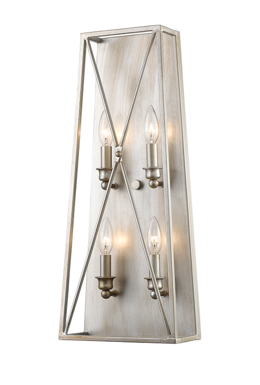 Z-Lite Trestle Wall Sconce in Antique Silver 447-4S-AS