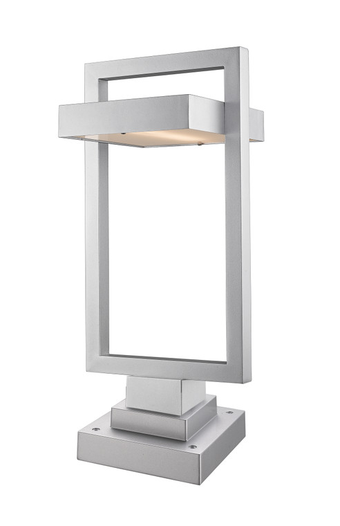 Z-Lite Luttrel Outdoor Pier Mounted Fixture in Silver 566PHBS-SQPM-SL-LED