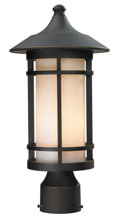 Z-Lite Woodland Outdoor Post Mount Fixture in Oil Rubbed Bronze 528PHM-ORB
