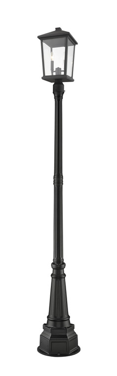 Z-Lite Beacon Outdoor Post Mounted Fixture in Black 568PHBR-564P-BK