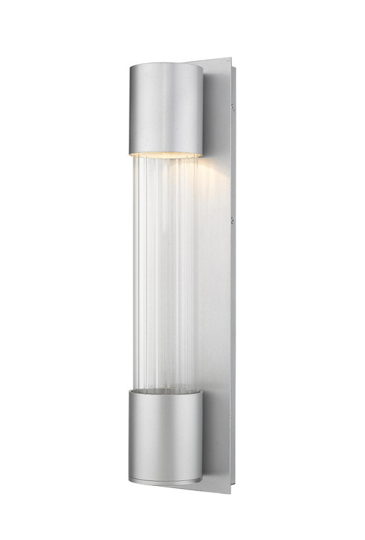 Z-Lite Striate Outdoor Wall Sconce in Silver 575M-SL-LED