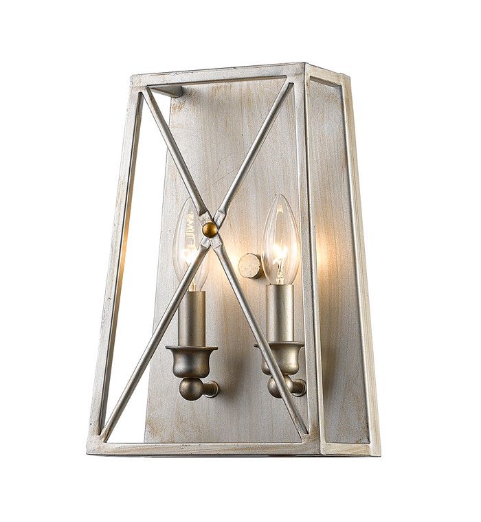 Z-Lite Trestle Wall Sconce in Antique Silver 447-2S-AS