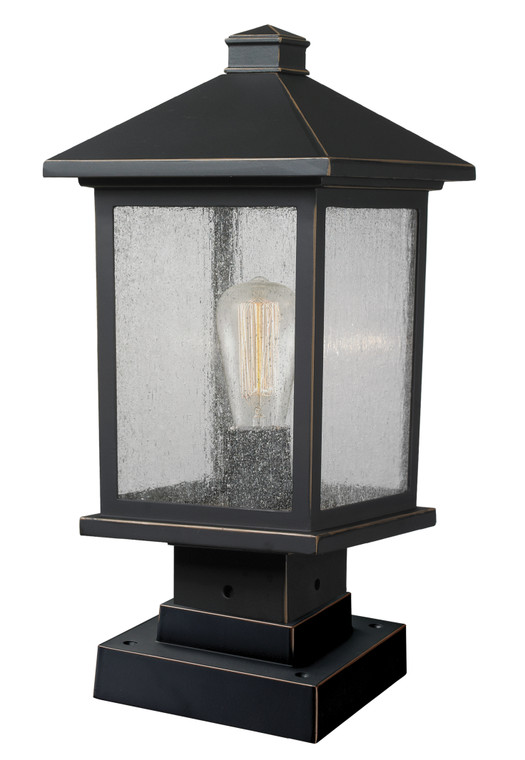 Z-Lite Portland Outdoor Pier Mounted Fixture in Oil Rubbed Bronze 531PHMS-SQPM-ORB
