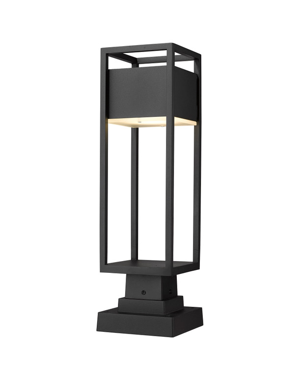 Z-Lite Barwick Outdoor Pier Mounted Fixture in Black 585PHMS-SQPM-BK-LED