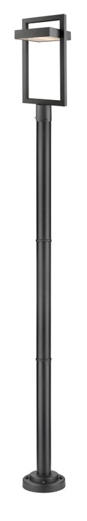 Z-Lite Luttrel Outdoor Post Mounted Fixture in Black 566PHBR-567P-BK-LED