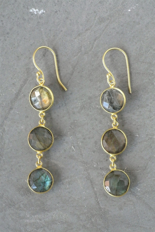 Regina Andrew Aurora Earrings Labradorite Bezel (Gold) 67-06-0054M