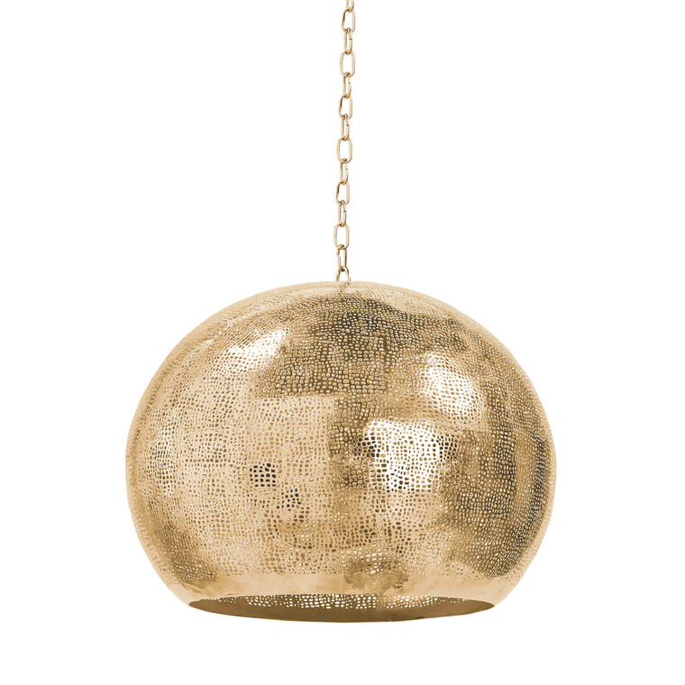 Regina Andrew Pierced Metal Sphere Pendant (Natural Brass) 16-1016NB