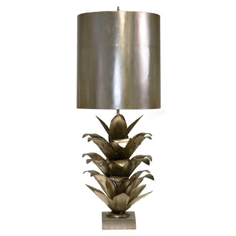 Worlds Away Arianna Silver Leafed Brutalist Palm Table Lamp ARIANNA S