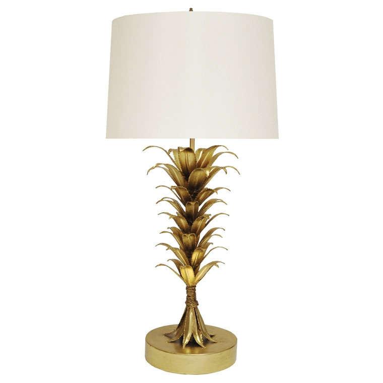 Worlds Away Capri Palm Leaf Table Lamp in Gold Leaf CAPRI G