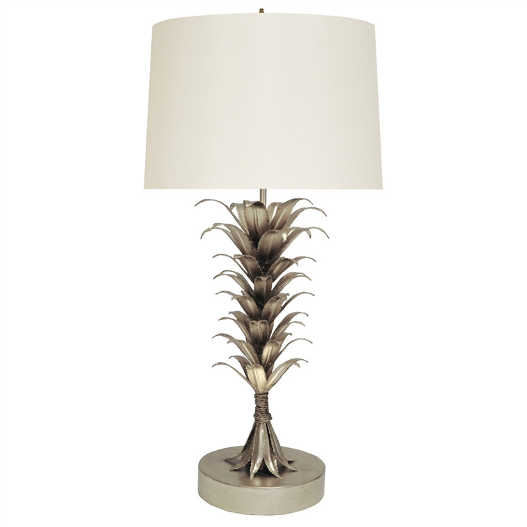 Worlds Away Capri Palm Leaf Table Lamp in Silver Leaf CAPRI S