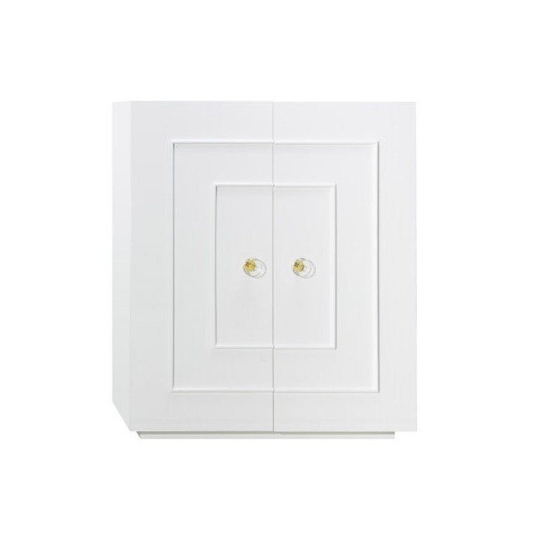 Worlds Away Judd Two Door Matte White Lacquer Cabinet with Media Outlets JUDD WH