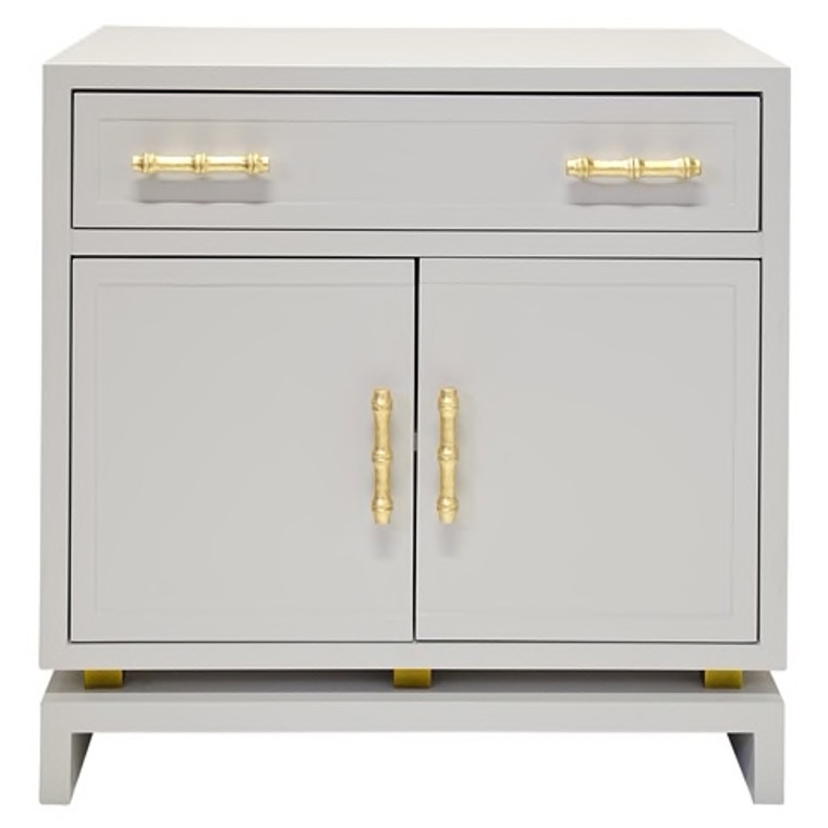 Worlds Away Marcus Gray Matte Lacquer 2 Door Cabinet MARCUS GRY