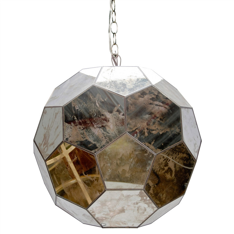 Worlds Away Small Antique Mirror Faceted Ball Pendant KNOX AMS