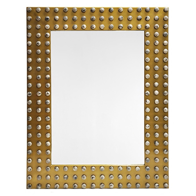 Worlds Away Sula Rectangular Mirror with Grey Resin Stone Studded Antique Frame SULA
