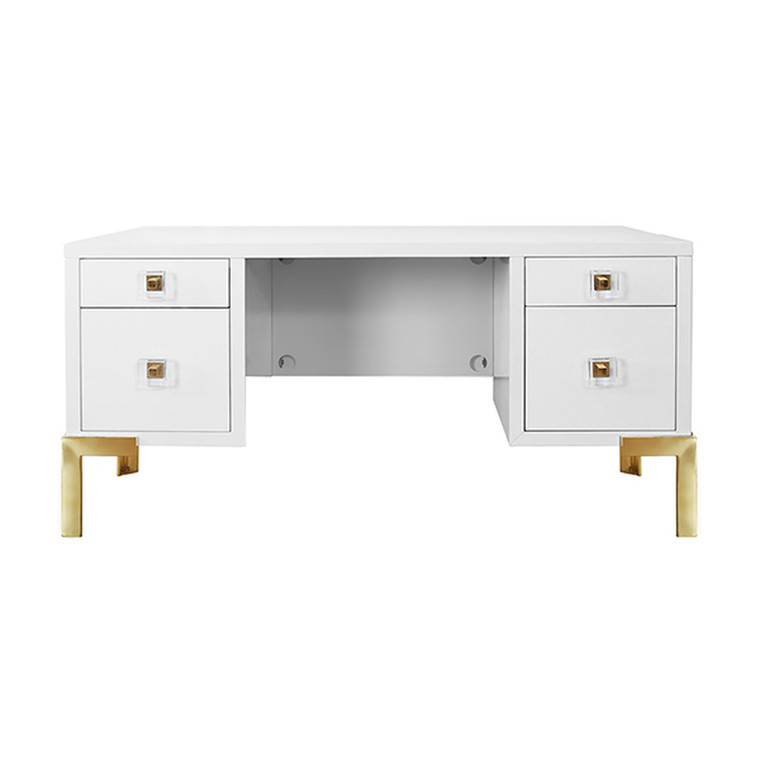 Worlds Away Cosby Desk in Matte White Lacquer COSBY WH