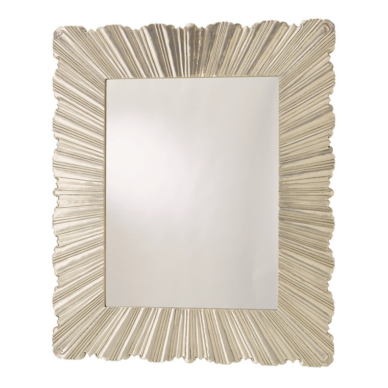 Global Views Linen Fold Mirror Silver Large 9.92846
