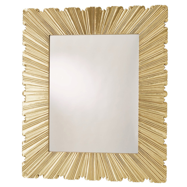 Global Views Linen Fold Mirror Brass Large 9.92848