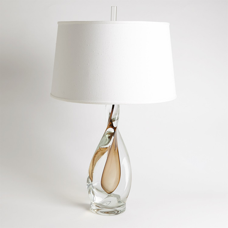 Global Views Amber Twist Lamp with Silk Shade 7.60060