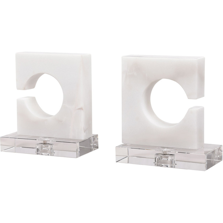 Uttermost Clarin White & Gray Bookends S/2 17864