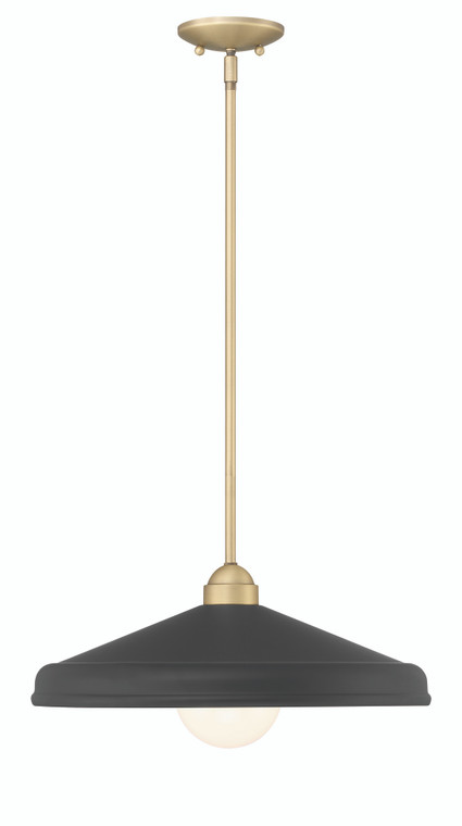 Lumanity Lighting Brooks Matte Black 18" Adjustable Barn Light Pendant in Painted Matte Black, Gold Leaf, Satin Brass    L090-0045