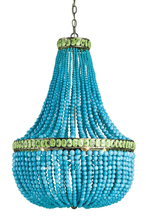 Currey & Co. Hedy Turquoise Chandelier 9770