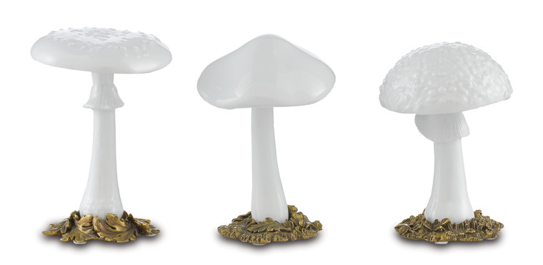 Currey & Co. Dreamland Mushrooms on Bronze Set of 3 1200-0382