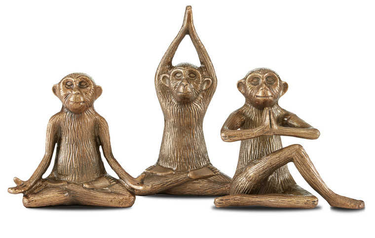 Currey & Co. Zen Monkey Set of 3 1200-0518