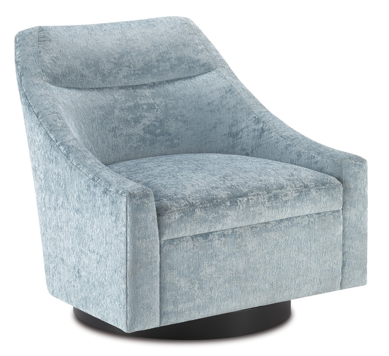 Currey & Co. Pryce Cerulean Swivel Chair 7000-0372