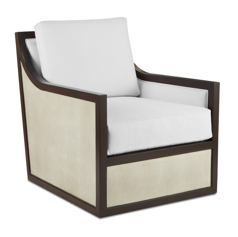 Currey & Co. Evie Muslin Swivel Chair 7000-0431