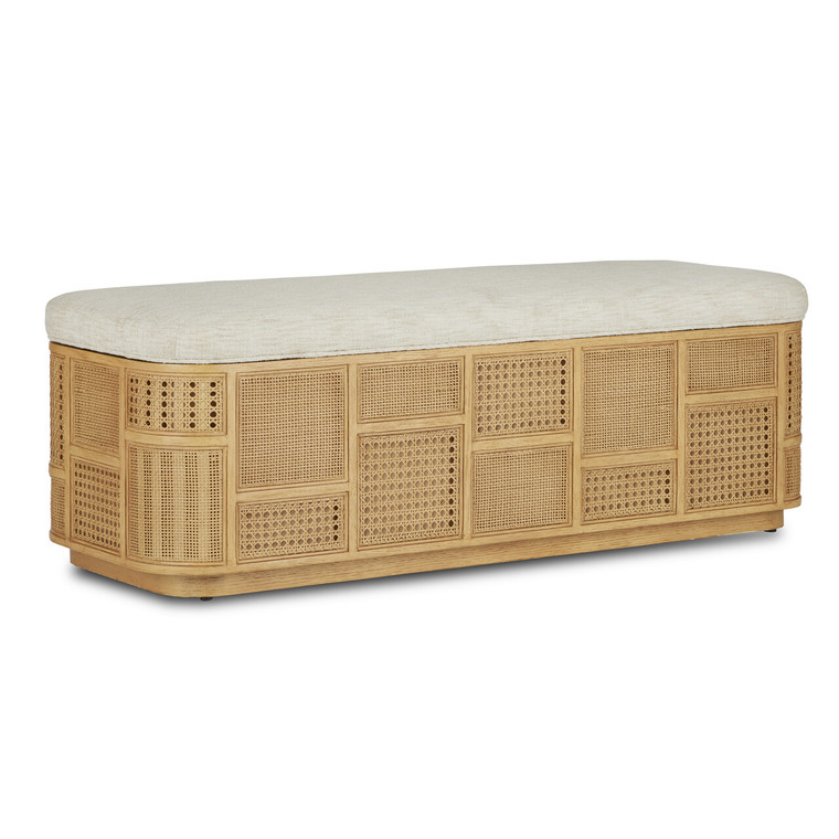 Currey & Co. Anisa Natural Parchment Storage Bench 7000-0662