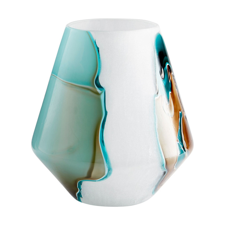 Cyan Design Wide Ferdinand Vase Green And White 10323