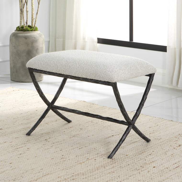 Uttermost Brisby Gray Fabric Small Bench 23750