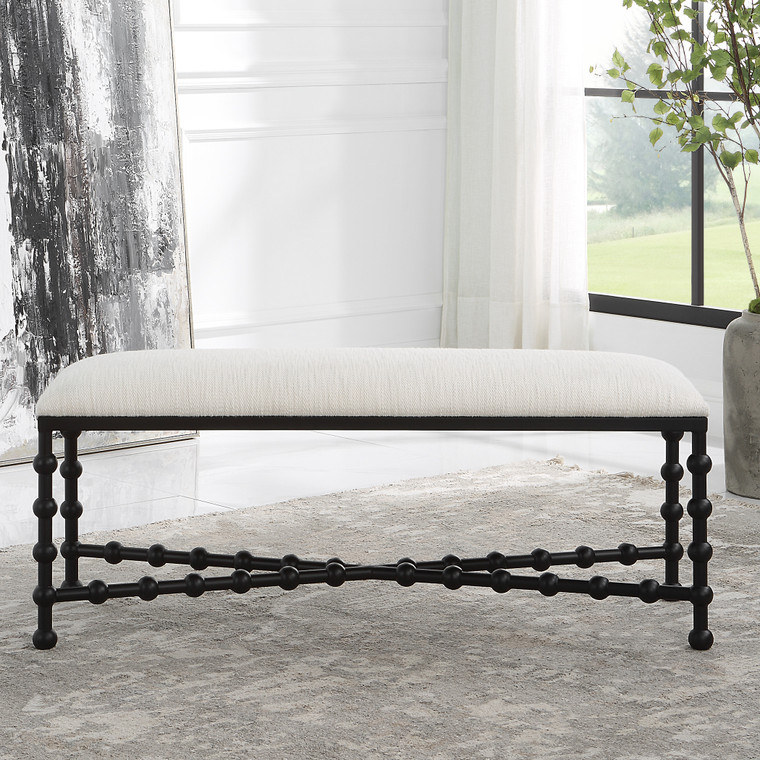 Uttermost Iron Drops Cushioned Bench 23756