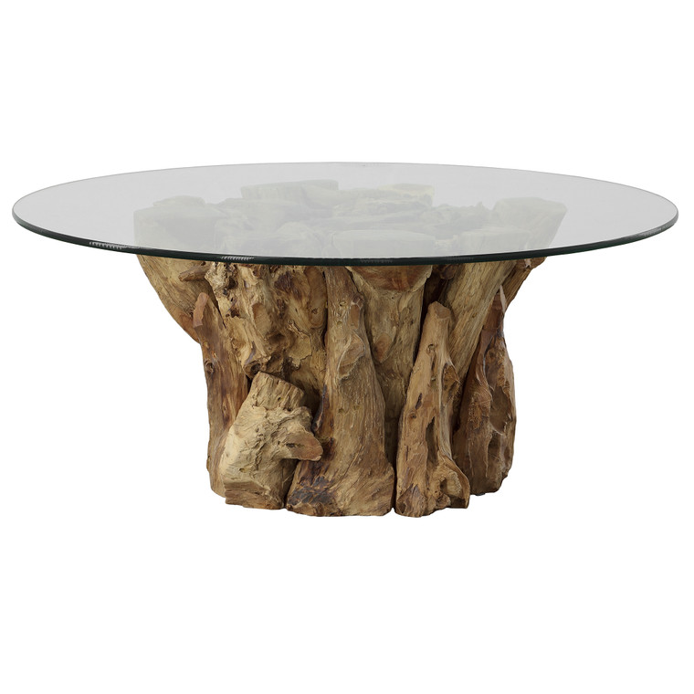 Uttermost Driftwood Glass Top Large Coffee Table 22876
