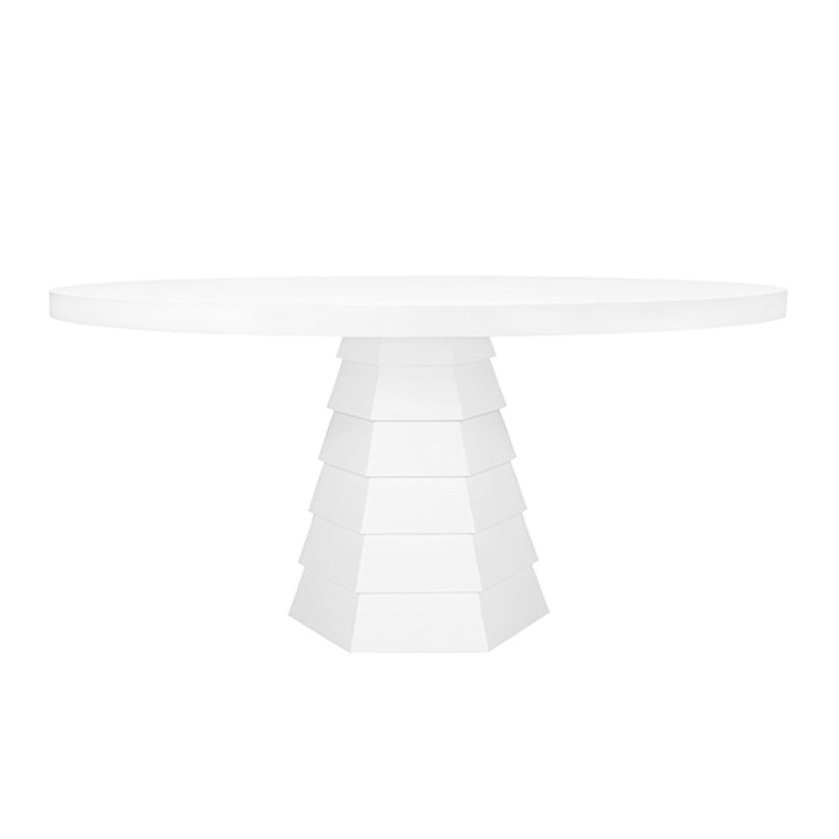 Worlds Away Hugo Dining Table in Matte White Lacquer HUGO WH