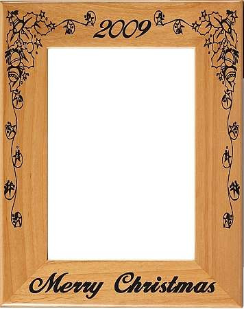 Christmas Picture Frame Personalized Laser Engraved Wood Frame 3 Sizes Decade Awards XMS05P
