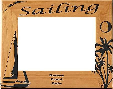Sailing Picture Frame Personalized Laser Engraved Wood Frame 3 Sizes Decade Awards SLG02PP
