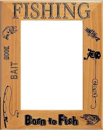 Born to Fish Picture Frame 3 Sizes