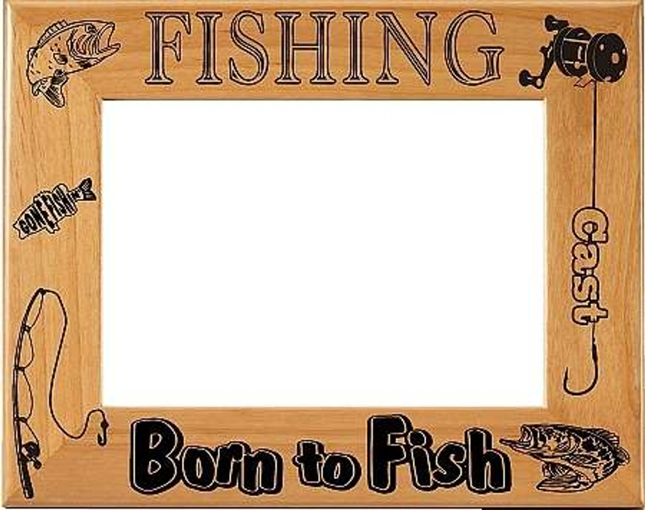 Born to Fish Picture Frame 3 Sizes