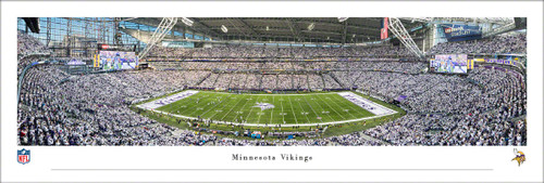 Minnesota Vikings Panoramic Print #10 (White Out) Decade Awards
