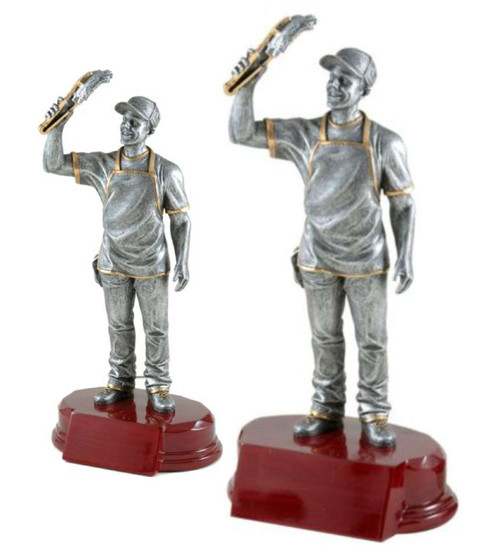 BBQ Chef Resin Trophy | Engraved Grill Master Award - 7.25 or 9.75 Inch Tall Decade Awards
