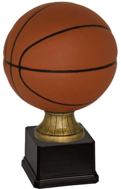 Basketball Full Size Color Resin Trophy | Engraved Basketball Award - 14" - 16.5" Decade Awards