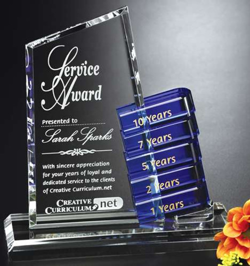 Goal-Setter Glendale Crystal Corporate Award | Engraved Sales Achievement Award 6.5" x 6" Decade Awards